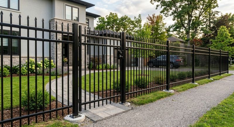 Black Metal Fence Installation in Grand Rapids, MI
